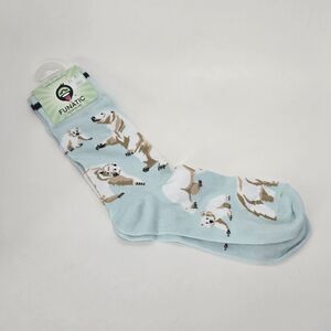 Funatic Polar Bear And Cub Crew Socks Cotton Blend Mens or Womens Socks Winter